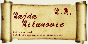 Majda Milunović vizit kartica